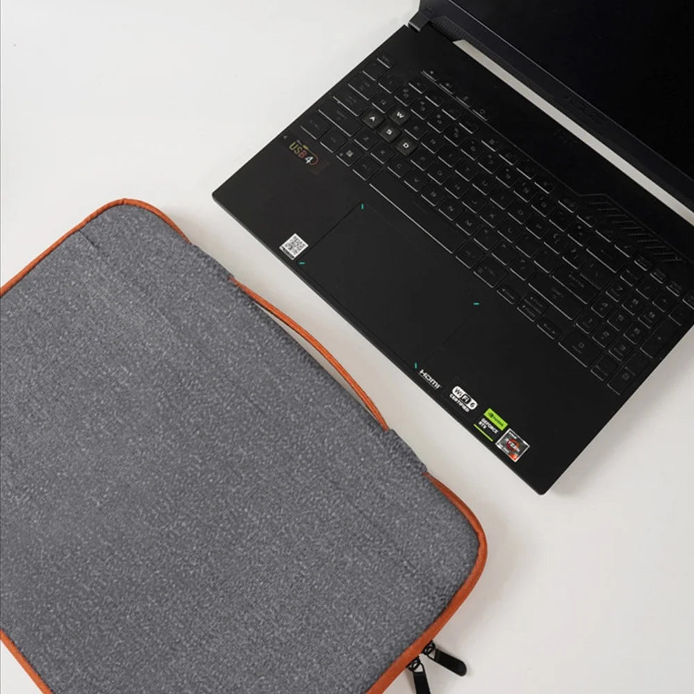Portable Laptop Bag 15.6 / 16.1 Inch Sleeve Case Waterproof Oxford Cloth Anti Shock Lightweight with Handle - Black - 7