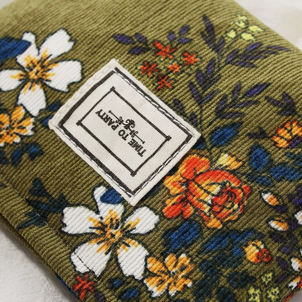 Small Size 11x10x4cm Embossed Floral Makeup Bag Portable Travel Toiletry Organizer Cosmetic Pouch - Green / Flower - 6