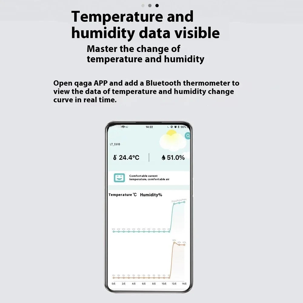YZ6045 Bluetooth-compatible Thermometer Hygrometer Smart Digital Mini Indoor Wireless Temperature Humidity Sensor - 6
