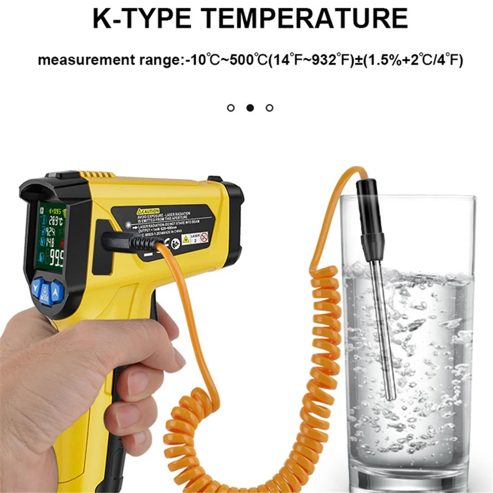 MESTEK 800B Infrared Temperature Measuring Device High-Precision Industrial Thermometer Handheld Thermometer with 12-Point Laser Positioning - 2