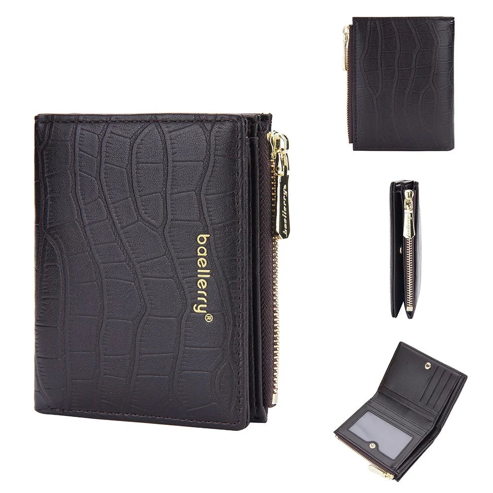 BAELLERRY DR100 PU Leather Wallet for Men Business Style Clutch Bag Card Holder Zipper Coin Purse - Coffee - 1