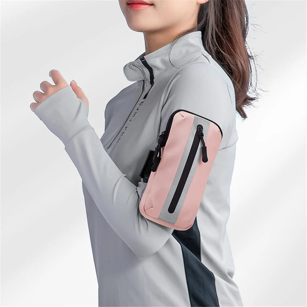 Oxford Fabric + Polyester Armband Phone Pouch Lightweight Cell Phones Bag for Outdoor Cycling - Grey - 4
