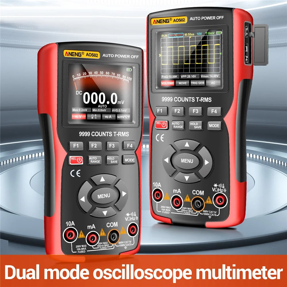 ANENG AOS02 Dual Mode Oscilloscope Multimeter Handheld Color Screen Digital Tester 2-in-1 Auto Repair Multimeter - 3