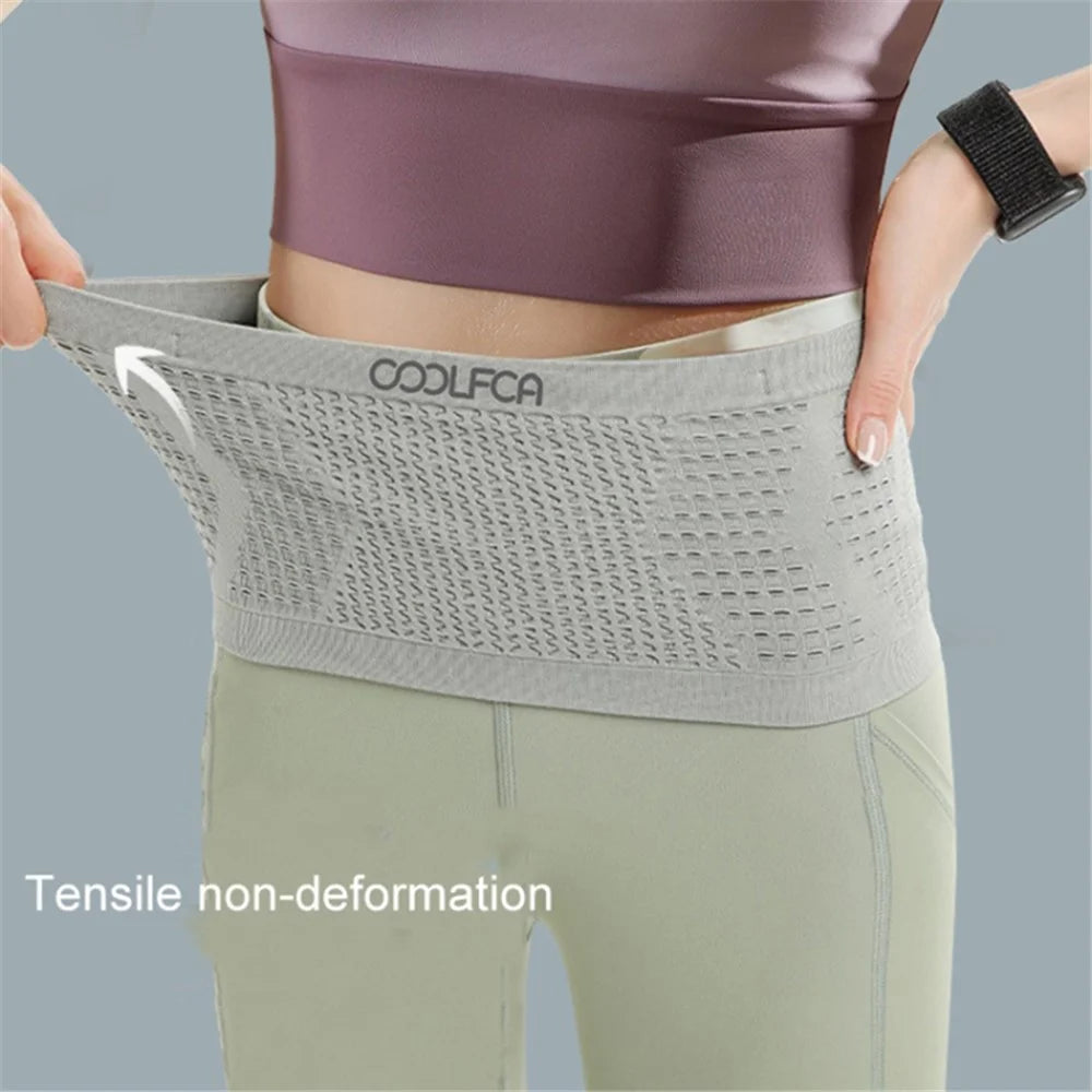 COOLFCA Outdoor Running Anti-Slip Waist Bag Breathable Elastic Phone Pouch, Size: 14x60cm, for 50-90cm Waist - Grey - 6
