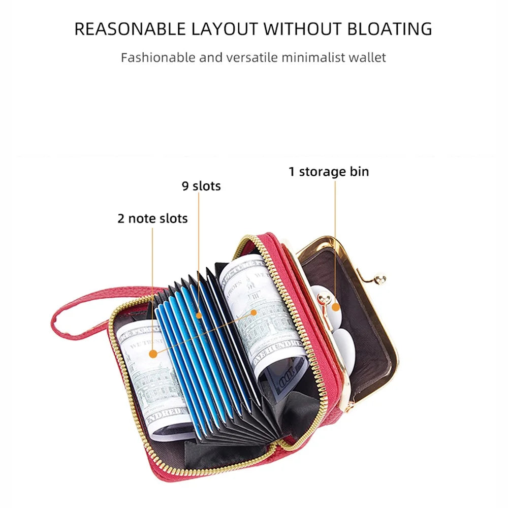 BAELLERRY N8630 Litchi Texture PU Leather Women Coin Purse Zipper Organ Card Bag - Red - 3