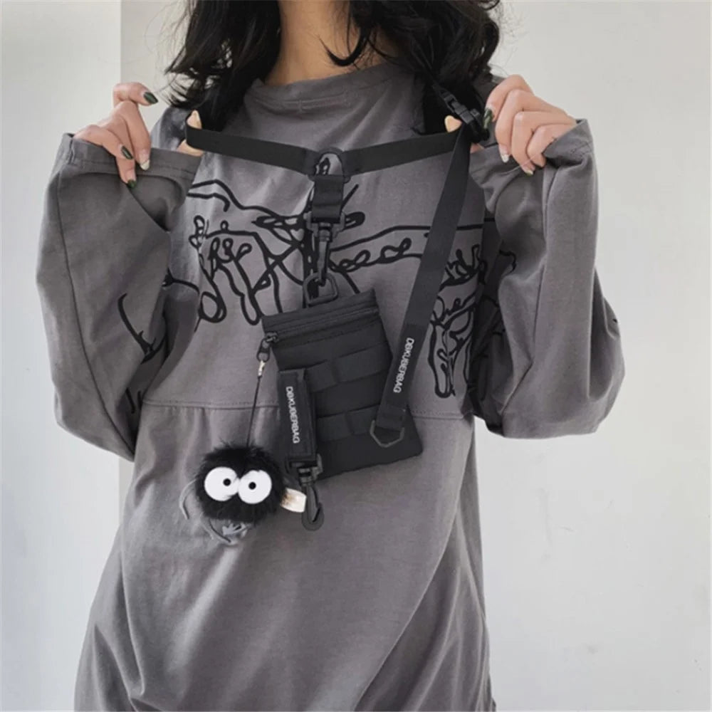 Messenger Bag Casual Sling Crossbody Cell Phone Purse Multifunction Nylon Shoulder Bag - Size: S - 3