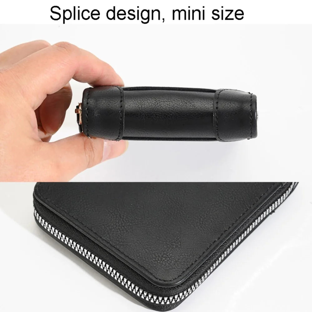 270 Boy's Purse RFID Blocking Men's Wallet PU Leather Clutch Hand Bag Card Holder Billfold - Black - 5