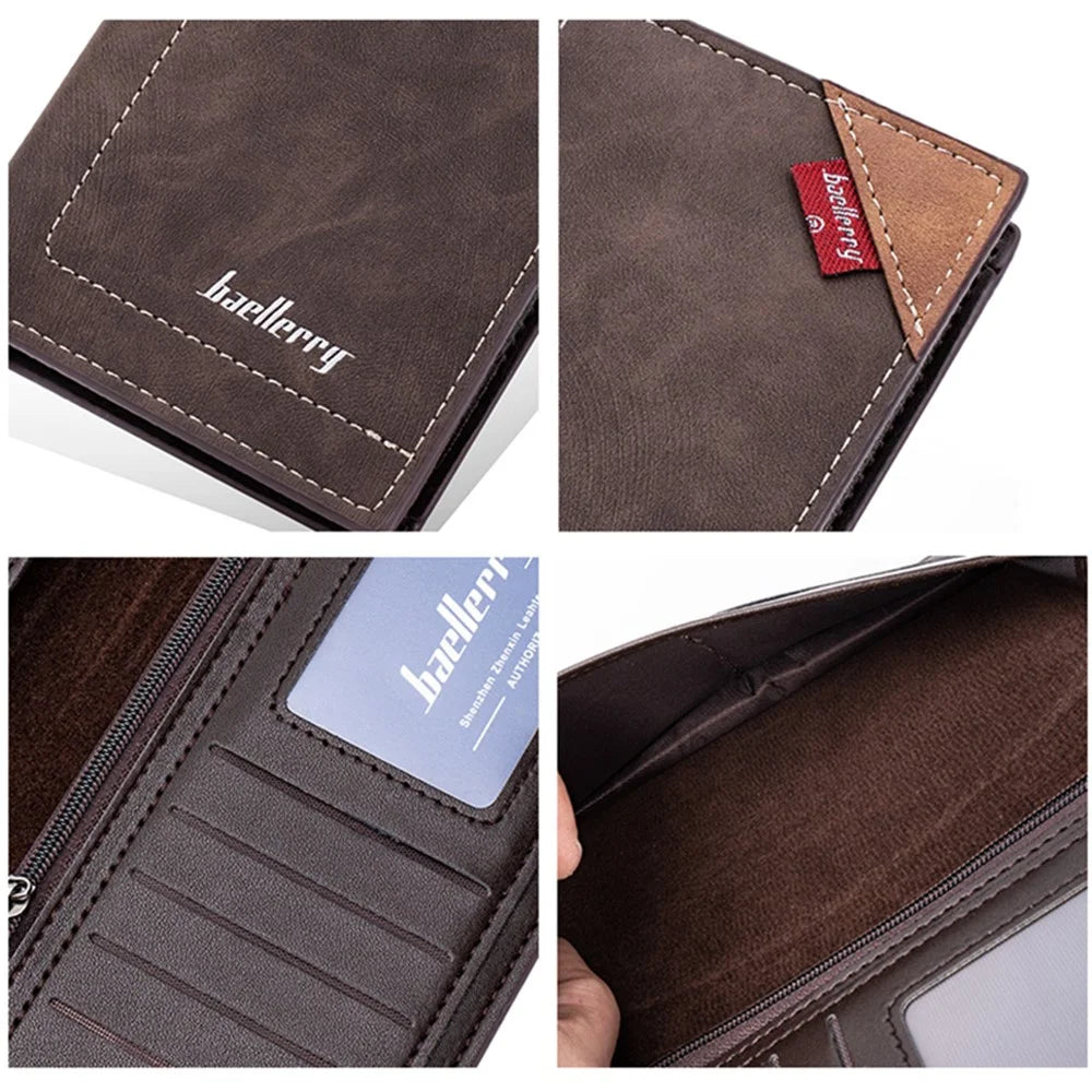 BAELLERRY C3022 Men's PU Leather Long Wallet Cell Phone Storage Pouch Card Carrying Bag Clutch Purse - Coffee - 4