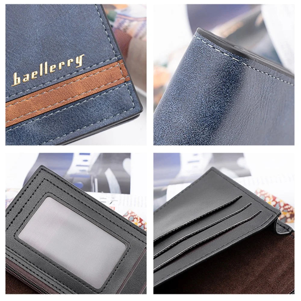 BAELLERRY C3025 Matte Long Wallet for Men, Card Holder Billfold PU Leather Phone Storage Pouch - Black - 4