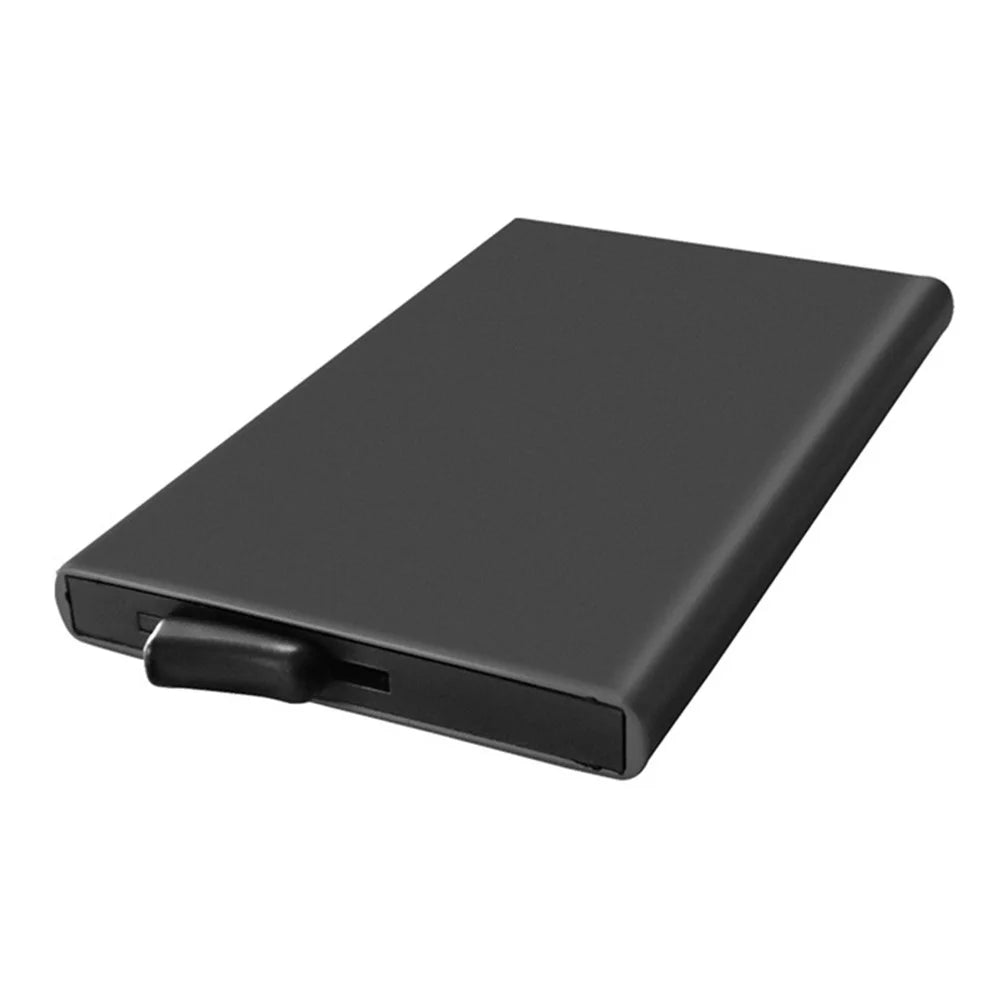 TDL006 Easy Pop-Up Card Bag RFID Blocking ID Card Case Aluminum Alloy Credit Card Holder - Black - 3