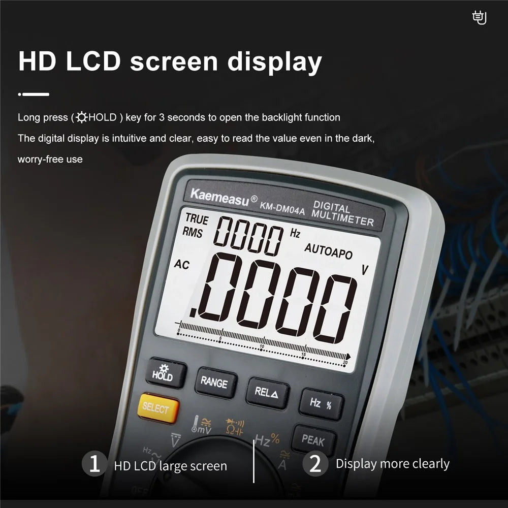 KAEMEASU KM-DM04A Auto Range High Precision Smart Multimeter 20000 Count Display AC / DC Digital Tester, without Battery - 5