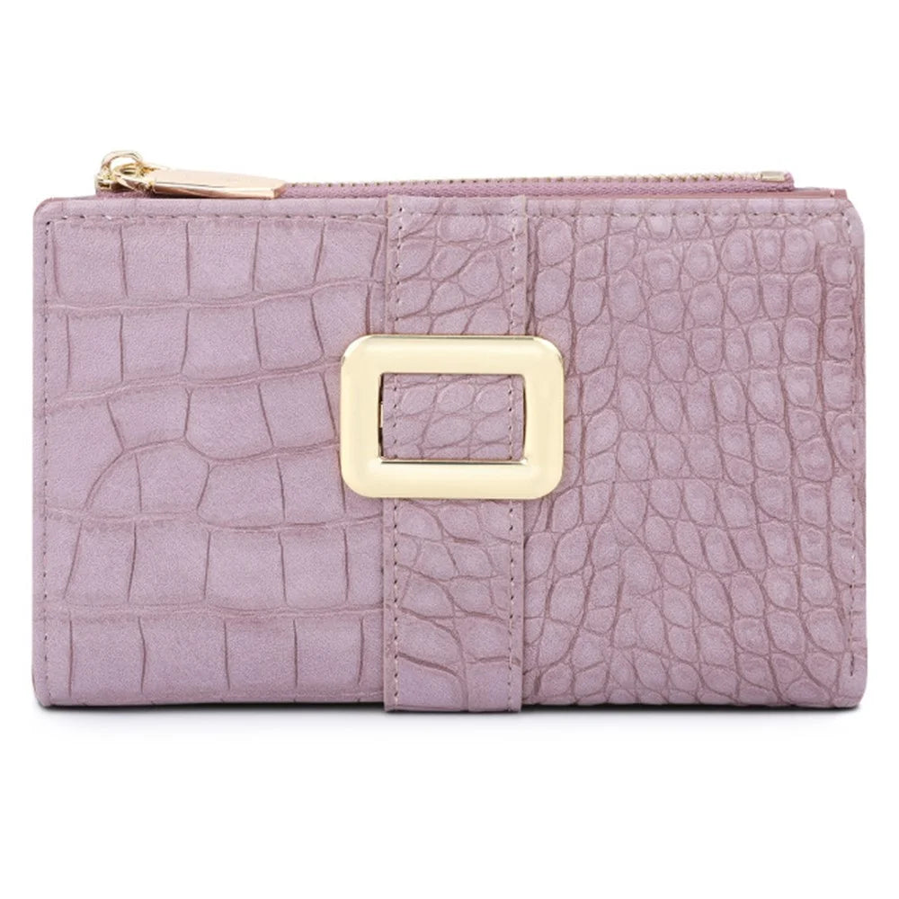 TAILIAN T2607-029 Crocodile Texture PU Leather Women Wallet with Zipper Pocket - Purple - 1