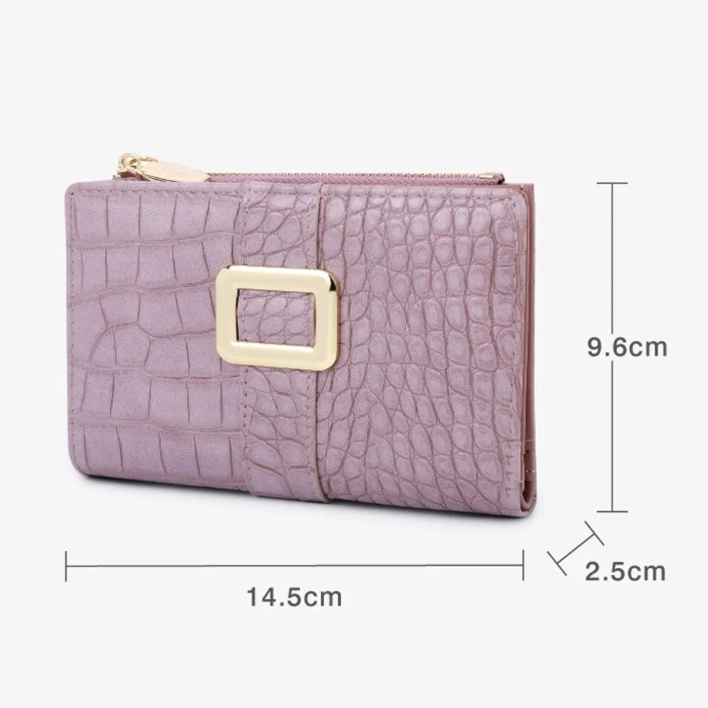 TAILIAN T2607-029 Crocodile Texture PU Leather Women Wallet with Zipper Pocket - Purple - 7