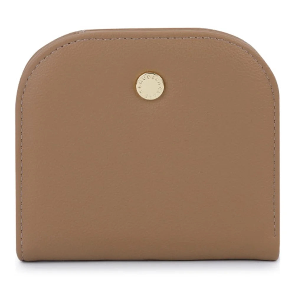 TAILIAN T2052-001 Mini Women Purse Semicircle Solid Color Girl Cash Wallet - Apricot - 1