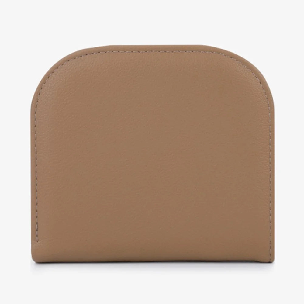 TAILIAN T2052-001 Mini Women Purse Semicircle Solid Color Girl Cash Wallet - Apricot - 4