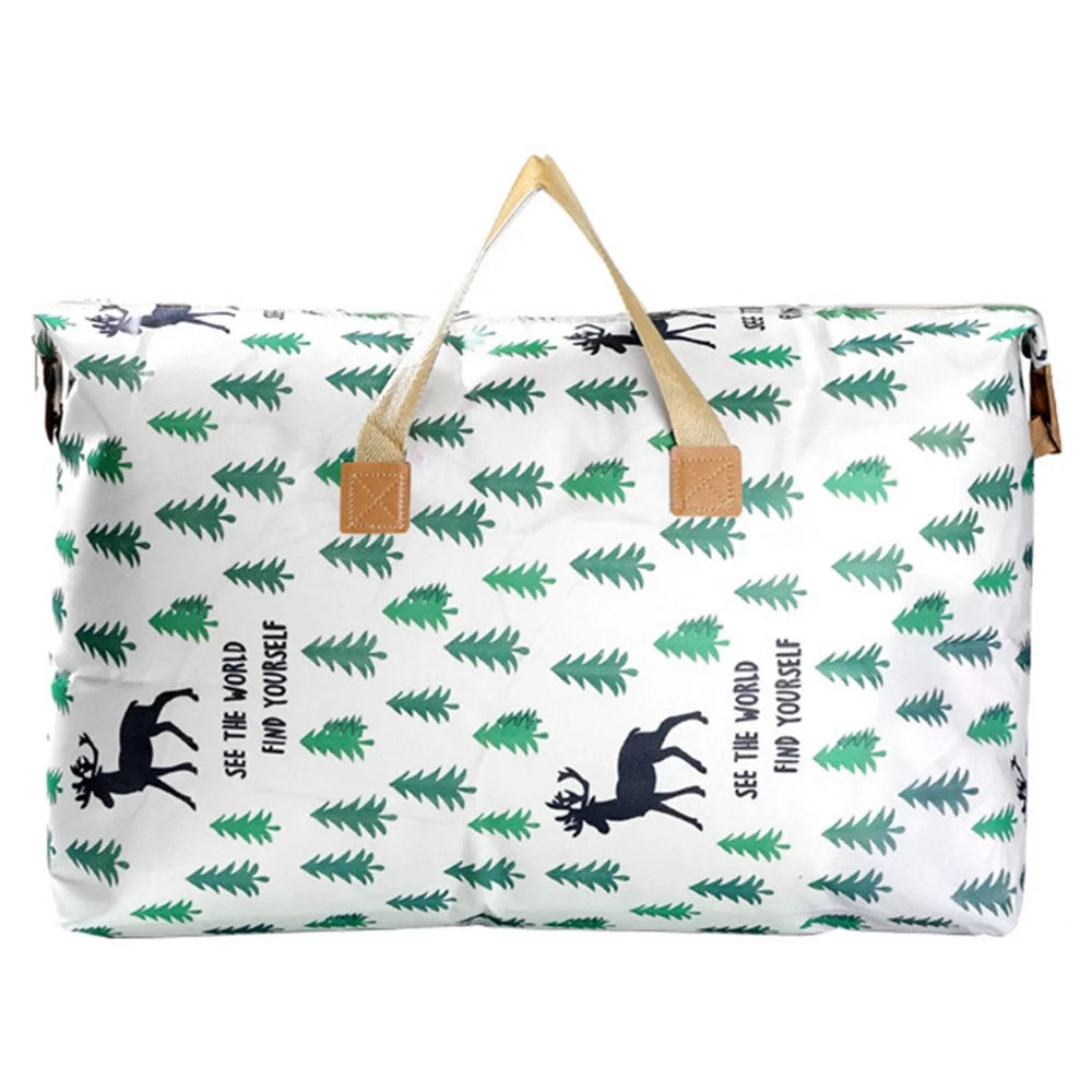 Clothes Quilt Storage Bag Waterproof Moisture-proof Luggage Tote Bag, Size M - Elk - 1