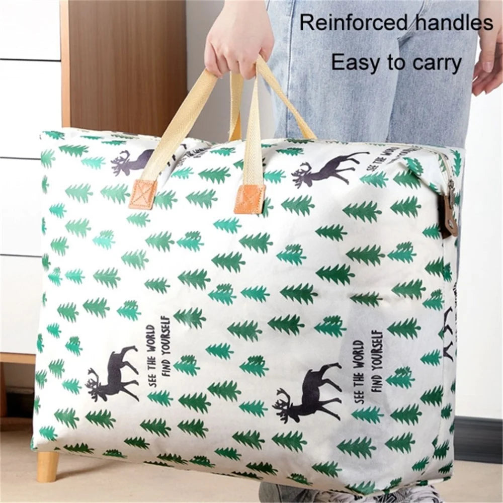 Clothes Quilt Storage Bag Waterproof Moisture-proof Luggage Tote Bag, Size M - Elk - 4