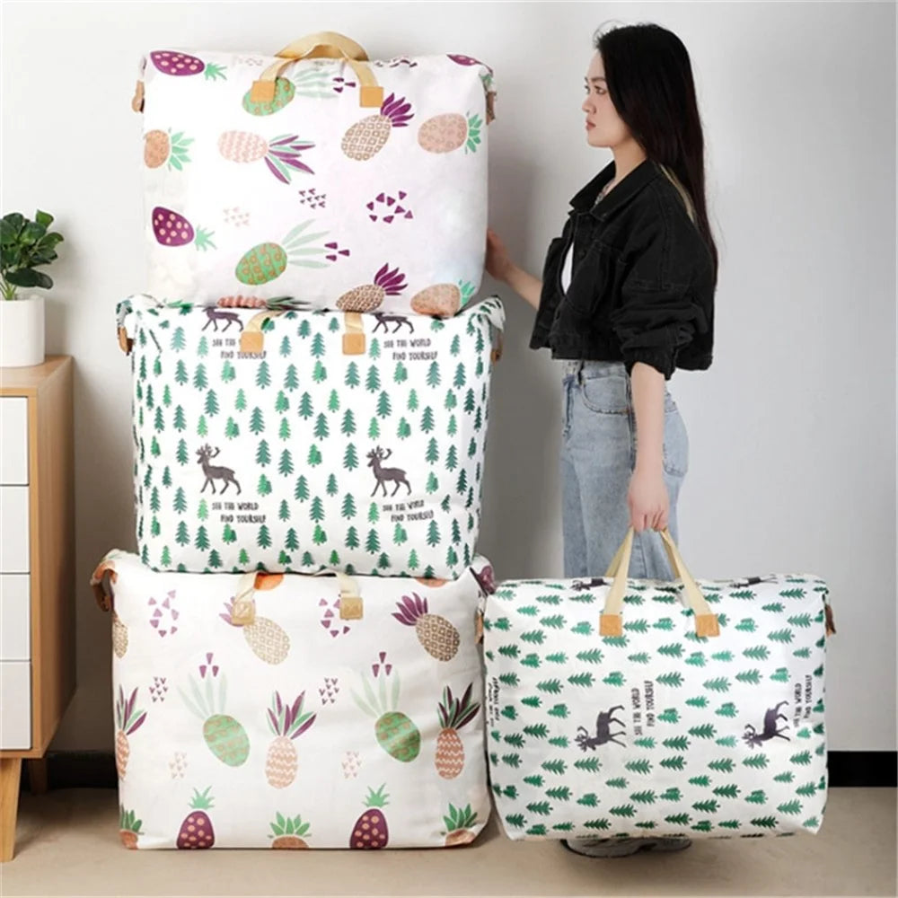 Clothes Quilt Storage Bag Waterproof Moisture-proof Luggage Tote Bag, Size M - Elk - 6