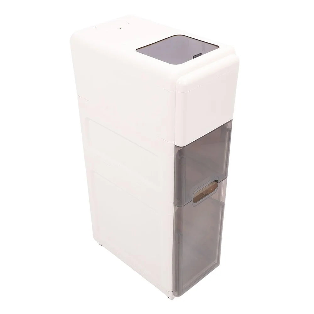 Three Layer Rice Storage Container Kitchen Slim Corner Storage Bin with Drawer (BPA Free, No FDA) - 5
