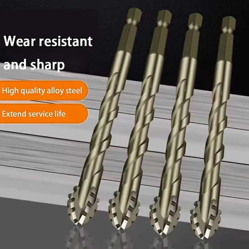 8mm Alloy Steel Four Flutes Sawtooth Eccentric Drill Bit for Glass Tile Ceramic Drilling Tool - 3