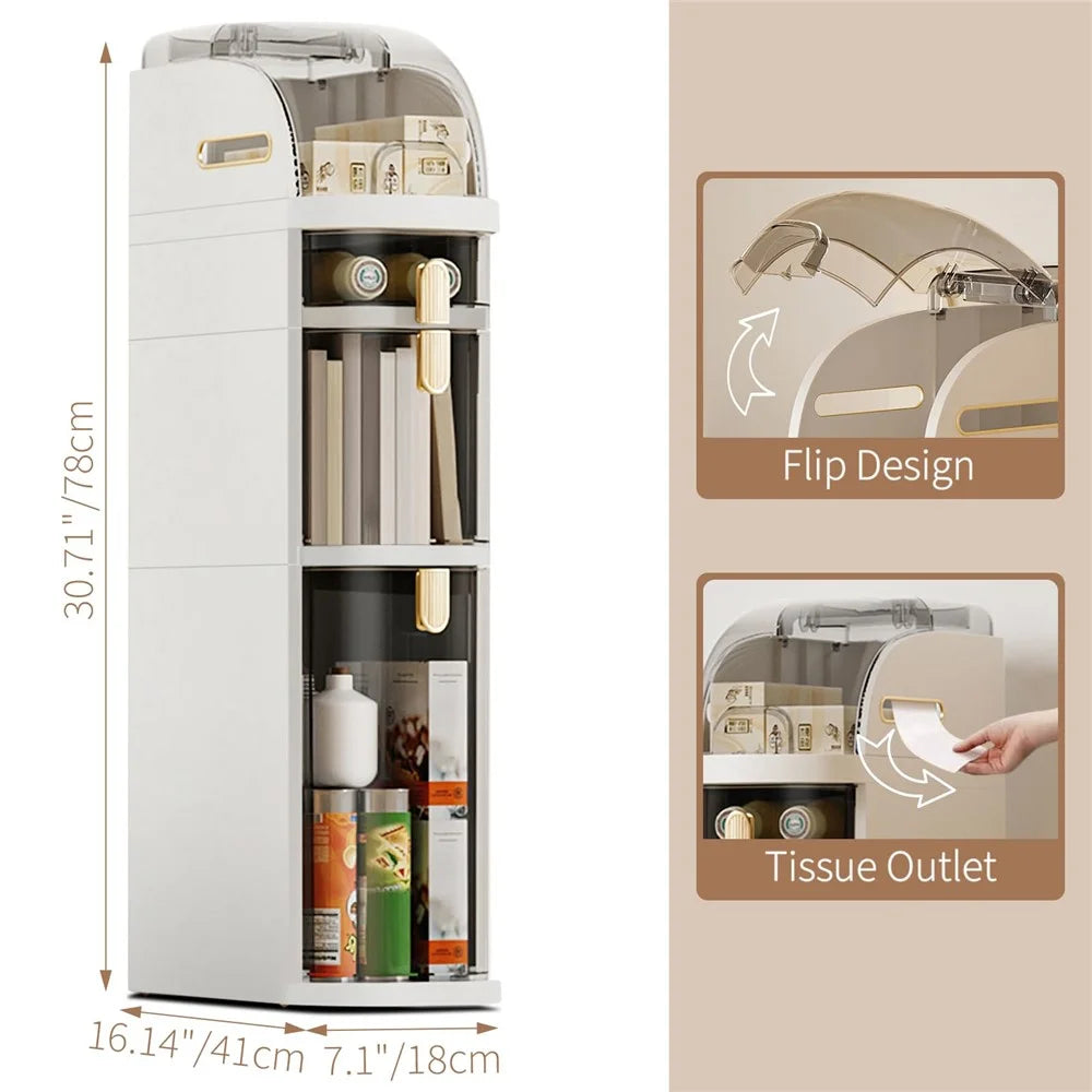 3-Tier Slim Storage Organizer Transparent Dust Proof Container Box for Kitchen / Bathroom / Bedroom - 6