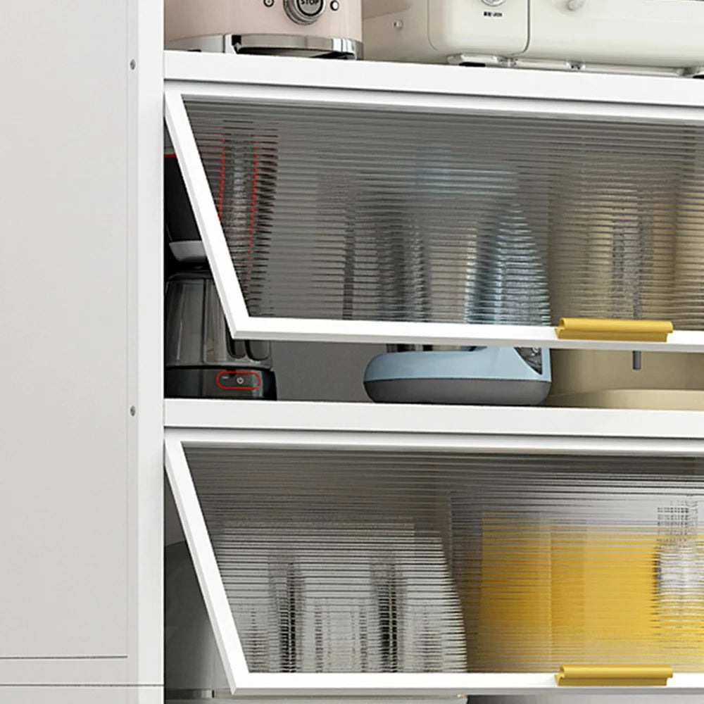 100cm 5-Tier Kitchen Storage Cabinet with Doors Dustproof Freestanding Pantry Organizer for Utensils Food - Grey - 3