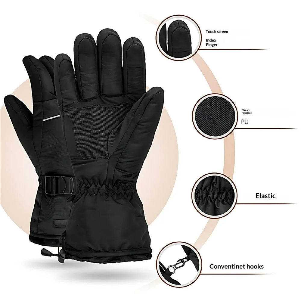 Electric Heated Gloves with 2x 5000mAh Battery Touchscreen Waterproof Rechargeable Warm Gloves for Winter Outdoor - 3