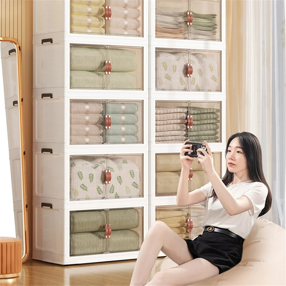 49*32*135.5cm 5 Layers Storage Box PP+HIPS+TPR Home Clothes Snack Toy Storage Cabinet - 2