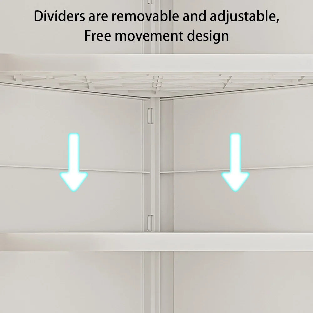 8829 2-Layer Home Living Room Corner Cabinet ABS+PP+PET Storage Drawer - White - 3