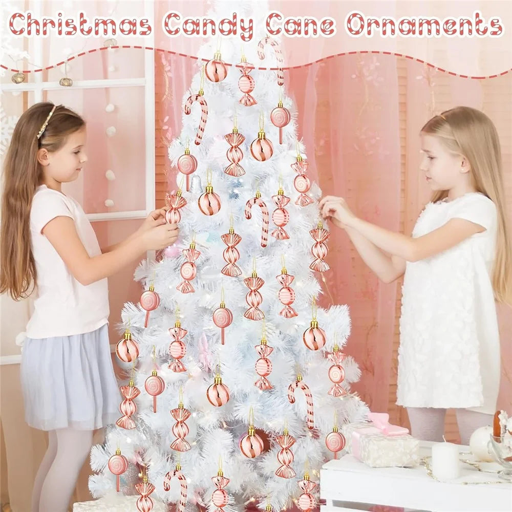 13Pcs / Set Pine Cone Candy Round Ball Christmas Tree Decor Festival Xmas Hanging Ornament - Red - 5