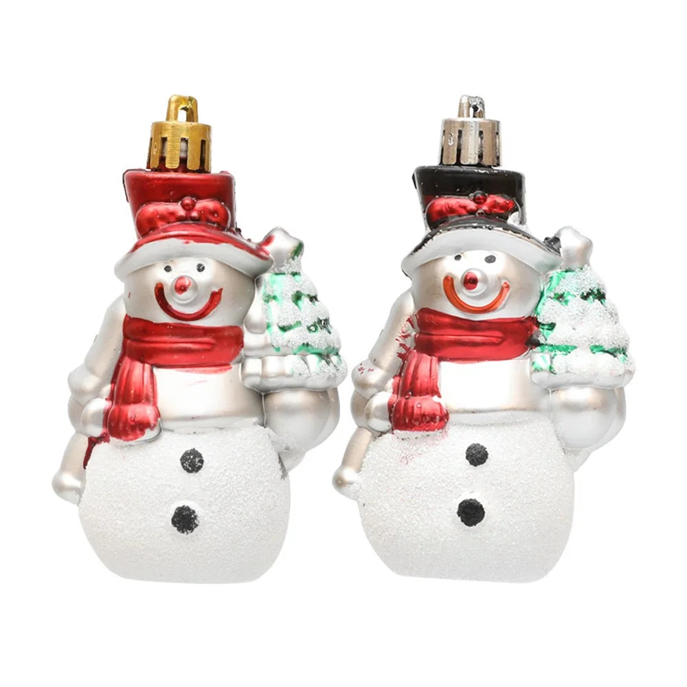 4Pcs Cute Snowman Christmas Tree Hanging Decoration Festival Home Ornament - Black Hat - 5