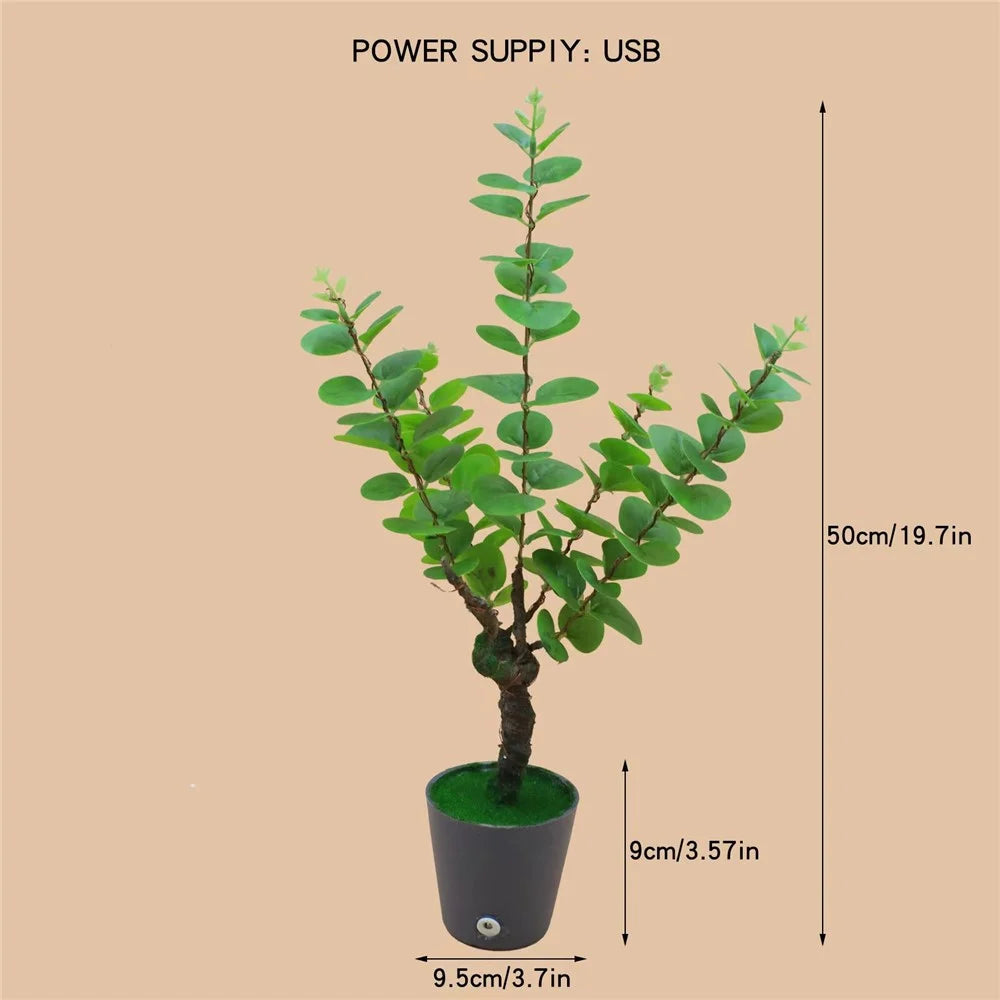 LED Night Light Imitation Plant Light Bonsai Bedroom Home Decoration Light - Money Tree - 5