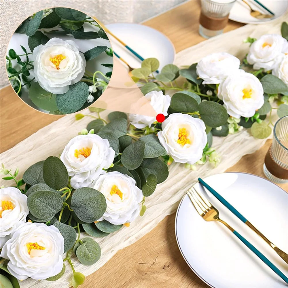 180cm Eucalyptus Vine Flower Artificial Green Plant Realistic Vine Home Decoration - 6