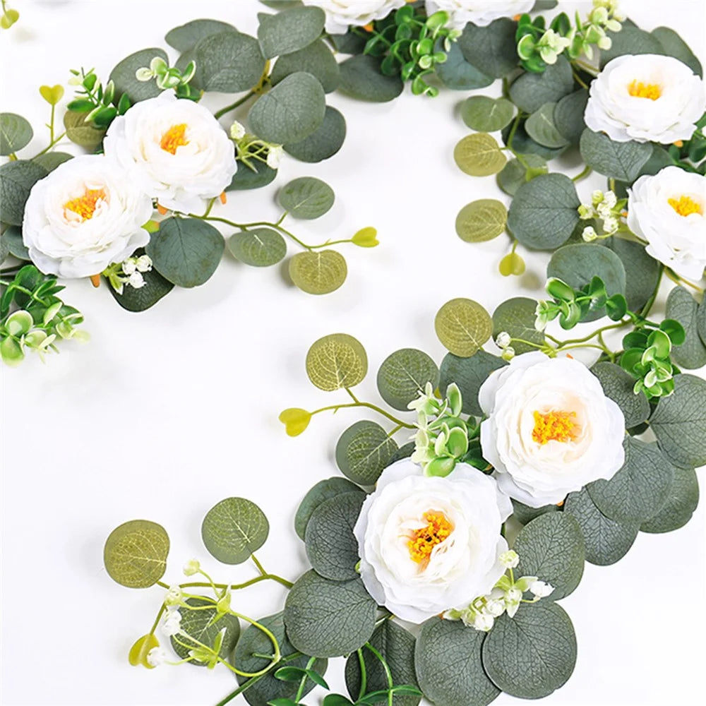180cm Eucalyptus Vine Flower Artificial Green Plant Realistic Vine Home Decoration - 7