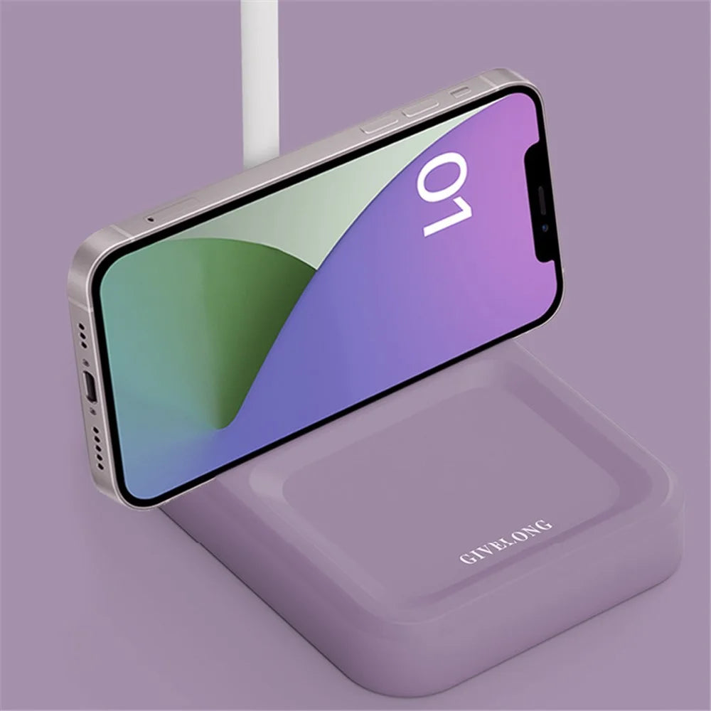 GIVELONG Home Dormitory LED Desk Lamp Rechargeable Eye Protection Night Light - Purple - 5