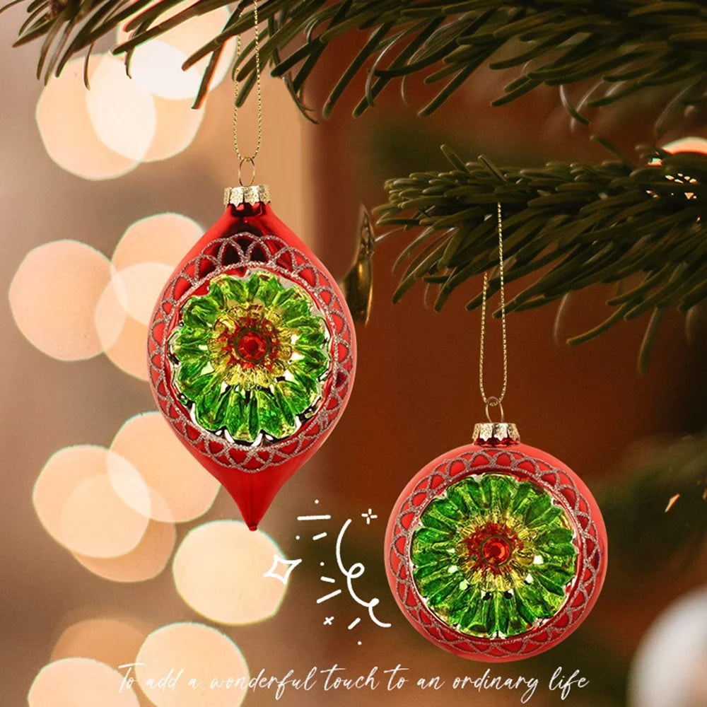 2Pcs Christmas Glass Ball Ornaments 80cm Hand Blown Glass Ornaments Balls for Xmas Tree Decor - 2