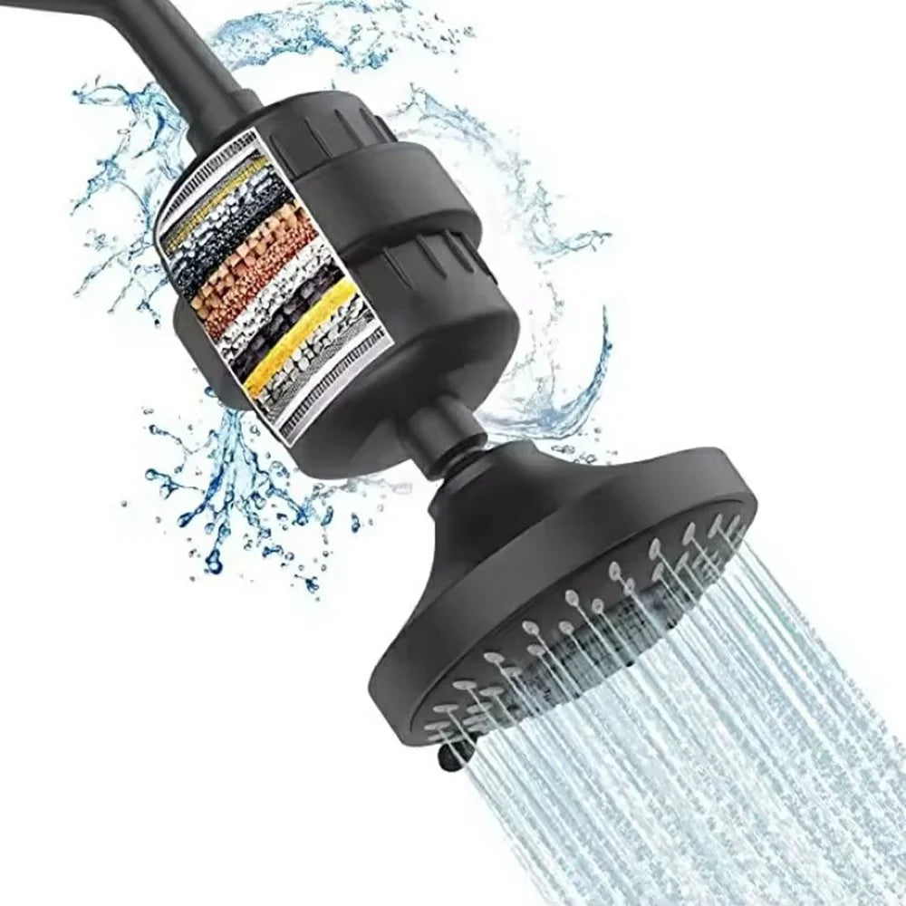 18 Layer Shower Filter Water Purifier For Home Bathroom Showerhead Pre Filter, Black - 2