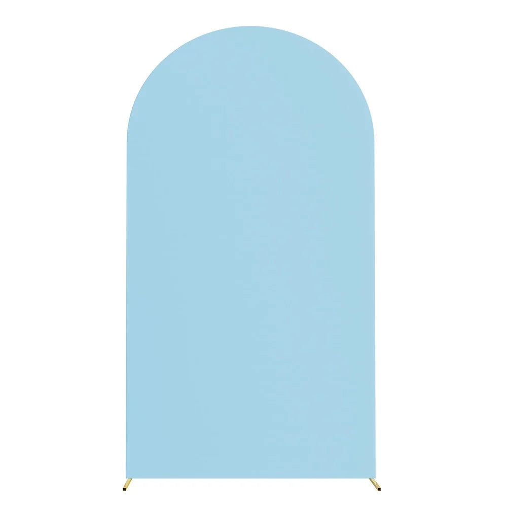 Elastic U-Shaped Arch Door Cloth Cover Decorative Backdrop for Birthday Party Wedding, 180x80cm - Sky Blue - 1