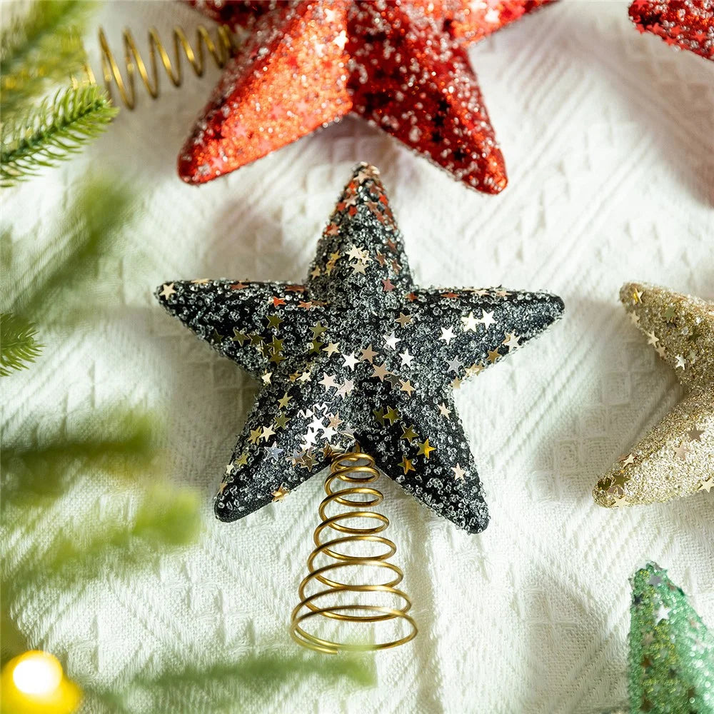 Christmas Tree Topper Foam Star Ornament Holiday Decoration Festive Home Decor, Large Size - Champagne - 2