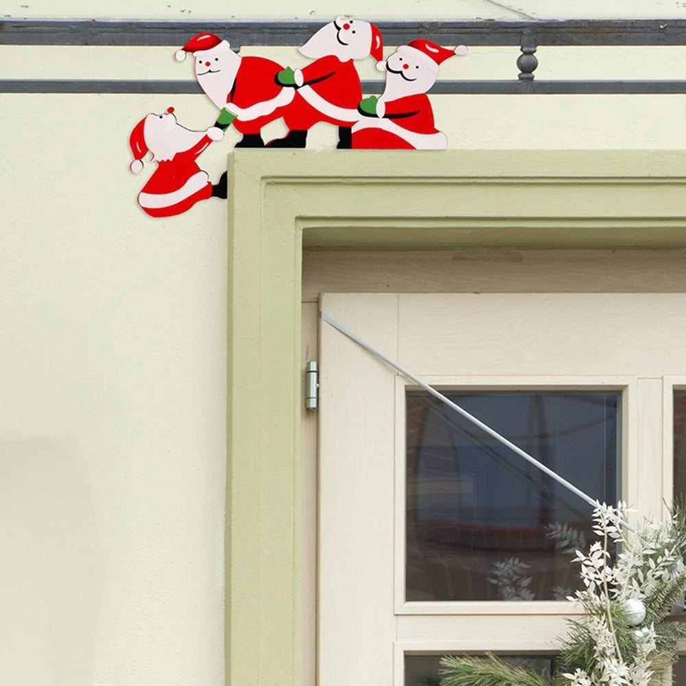 Christmas Santa Claus Door Frame Hanging Ornament Gift Reindeer Window Decoration Festive Atmosphere Decor - Penguin / Right - 5