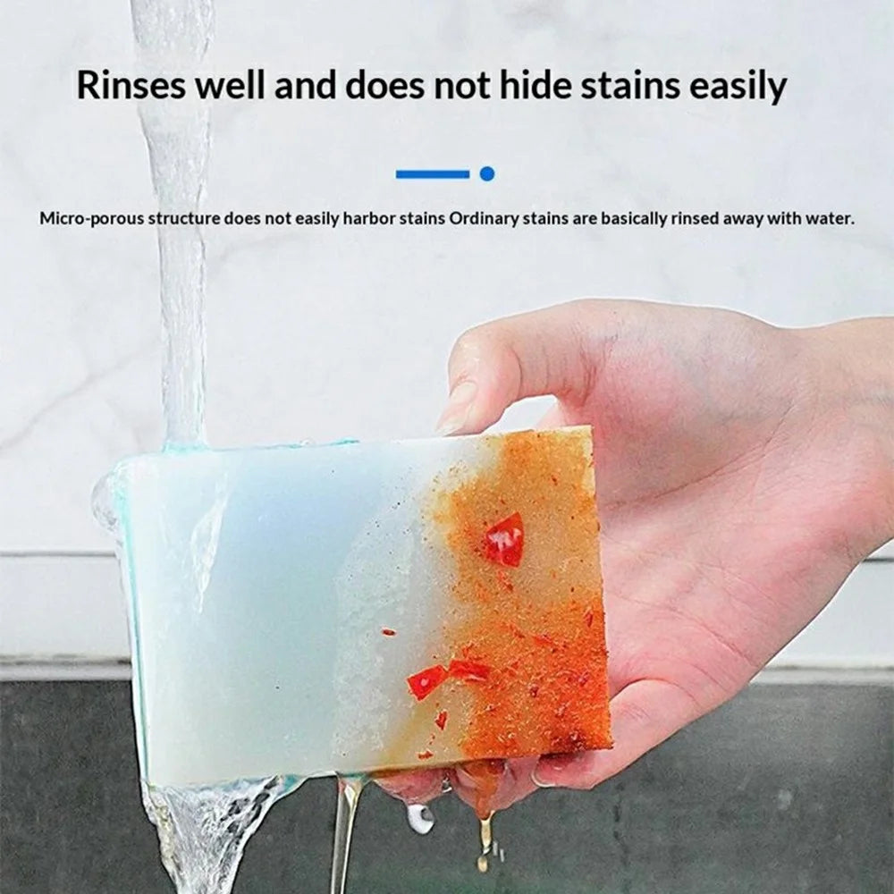 10Pcs Nano Sponge Scouring Pads Dual-Layer Cleaning Magic Melamine Foam for Kitchen Bathroom - 4
