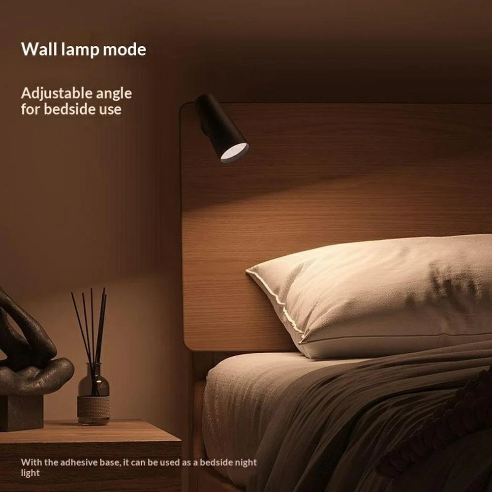 Multifunctional LED Eye Protection Rechargeable Magnetic Desk Lamp 3-Color Temperature Dimmable Reading Night Light - Black - 2