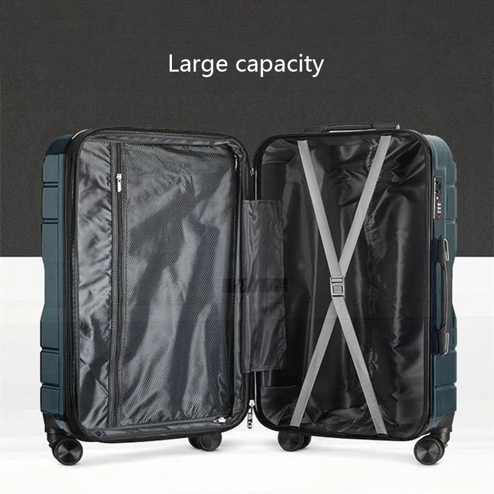 24-Inch Checked Luggage Case Trolley Carry-On Suitcase Baggage, 42x25x63cm - Green - 2