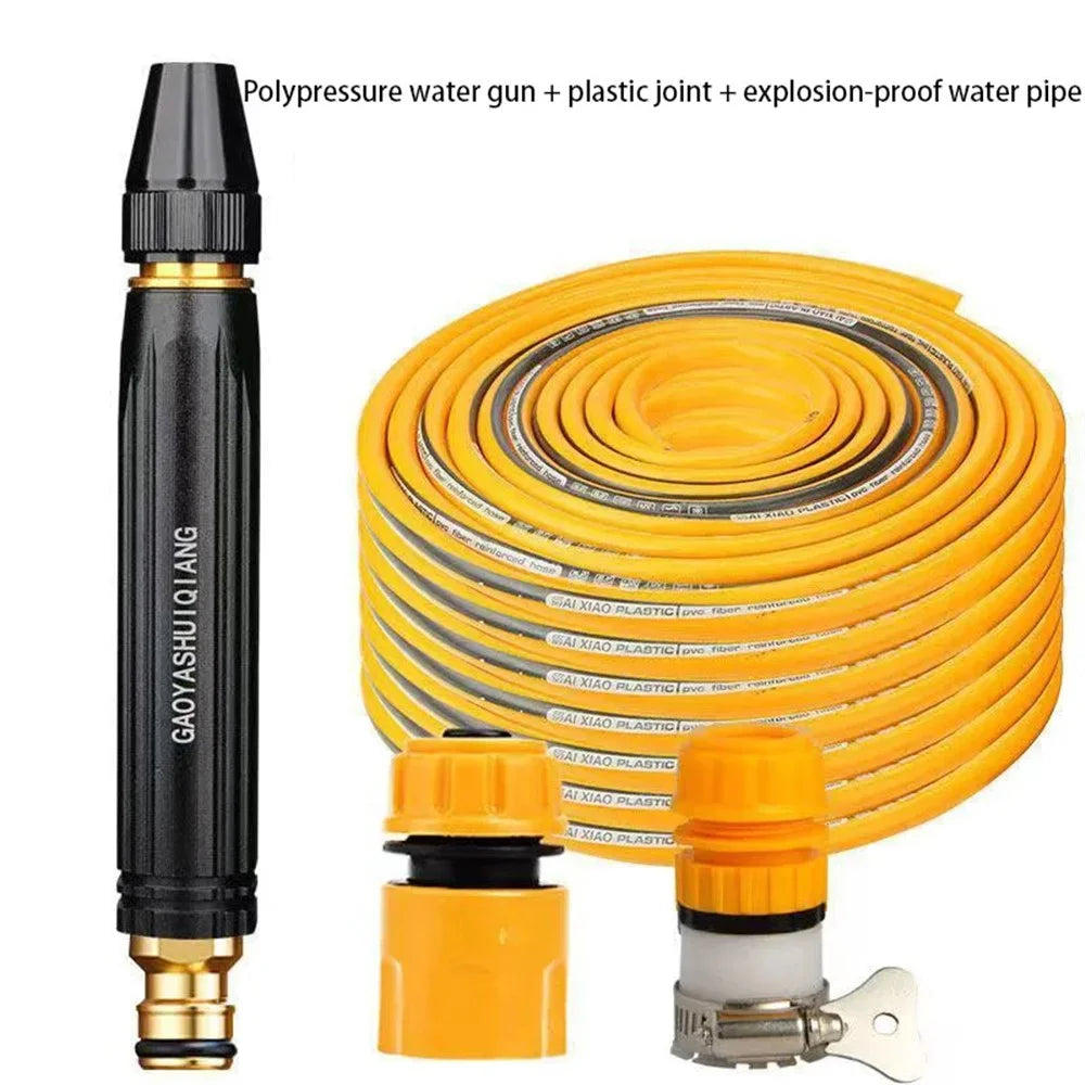 High Pressure Car Washing Spray Nozzle Aluminum Alloy Car Cleaning Watering Spray Gun with 10m Water Hose - 2
