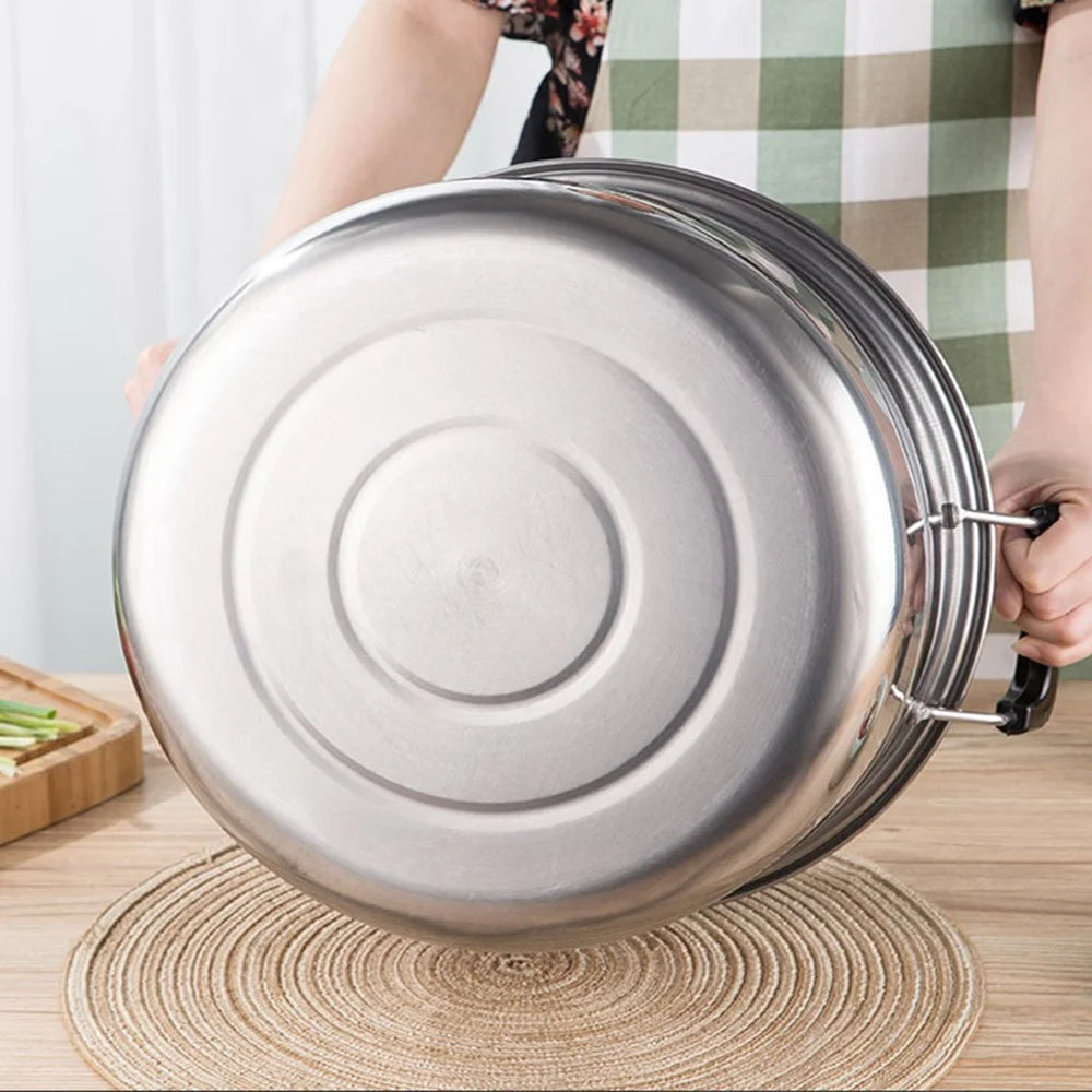 Stainless Steel 3-Tier Steamer Pot 36cm Steaming Pot Cookware with 2PCS Steaming Trays for Induction / Gas Stove - 7