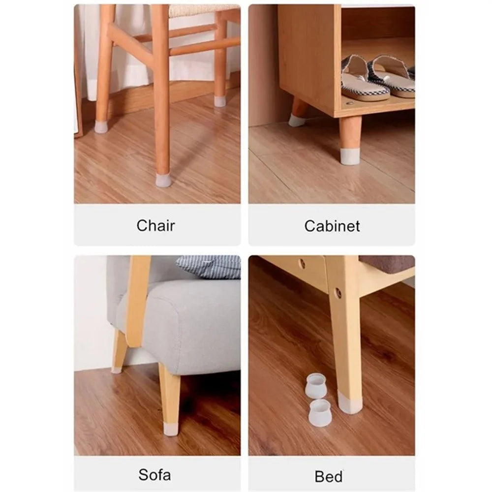 20Pcs Silicone Furniture Leg Caps Non-Slip Chair Table Feet Protector for Round Legs 1.7-3cm - 7
