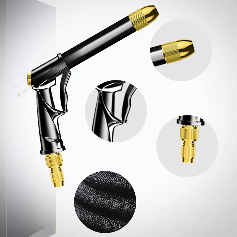 SUITU R-2383 15m Pure-Copper Nozzle + Aluminum Alloy Body High Pressure Water Pipe Sprayer Gun Set for Car Washing/Outdoor/Gardening/Pets Shower - Silver - 7