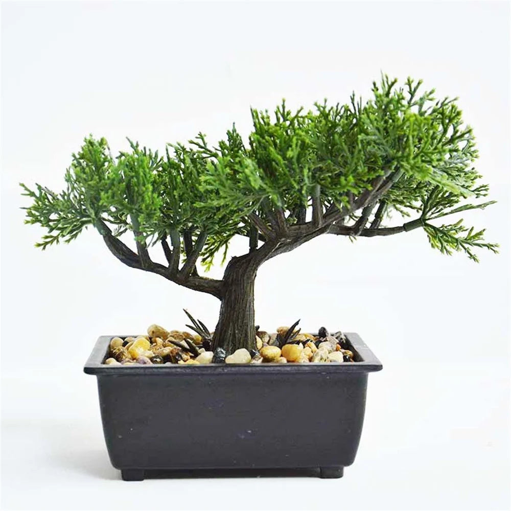 Living Room Simulation Green Plant Artificial Cypress Mini Potted Plant Office Desktop Decor - 3