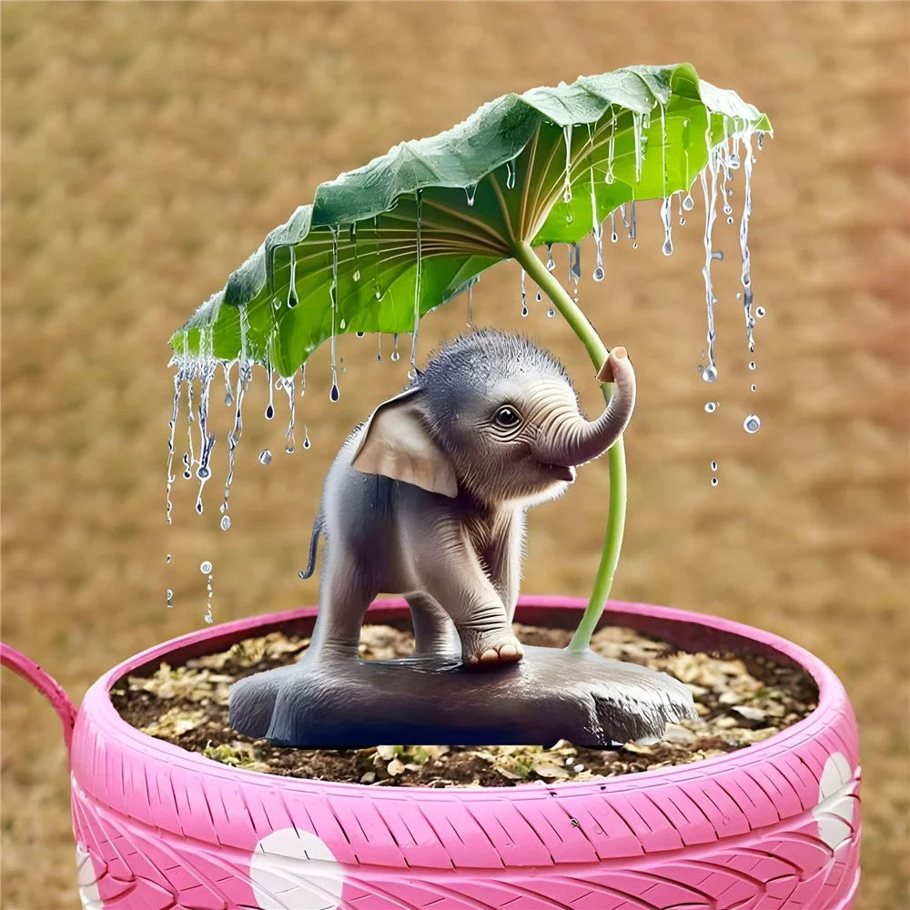 Acrylic Elephant Ground Plug Waterproof Potted Plant Home Scene Decoration - 2