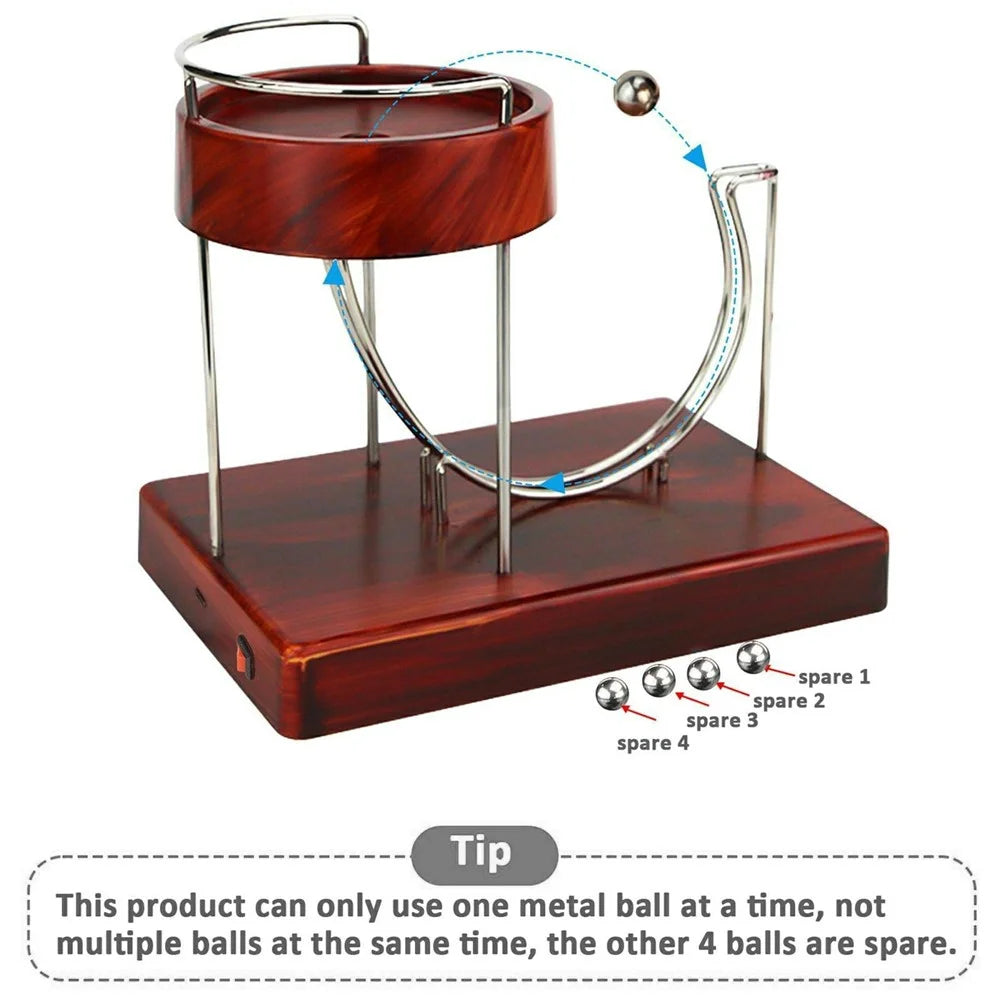 Kinetic Art Perpetual Motion Machine Desktop Sculpture Electric Powered Stress Relief Toy for Science Exploration - 3